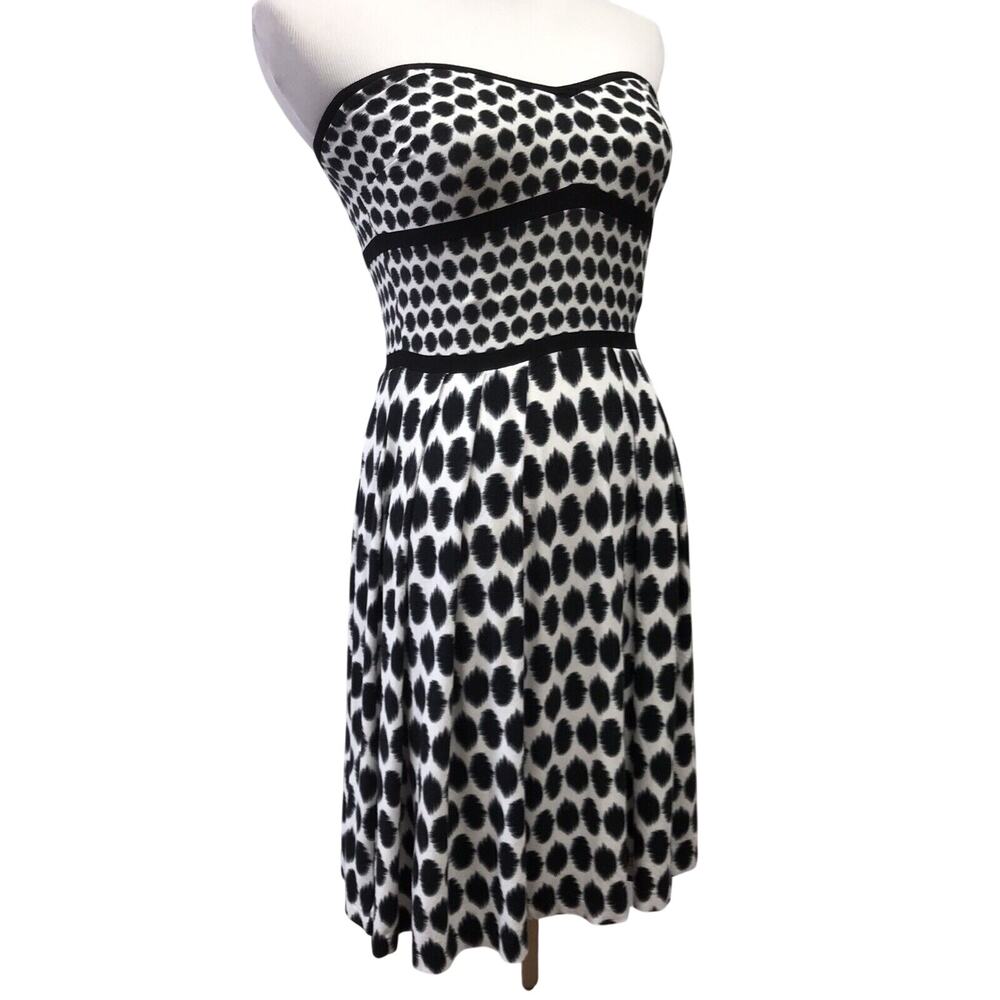 MNG Suit Dress XS Strapless Black White Lined
